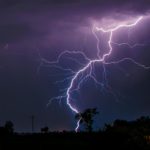 A stunning lightning strike captured during a thunderstorm in Flavin, Occitanie, France.