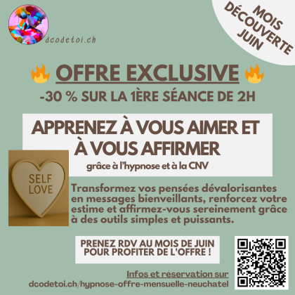 S'estimer et s'affirmer - OFFRE du mois de JUIN - Neuchâtel